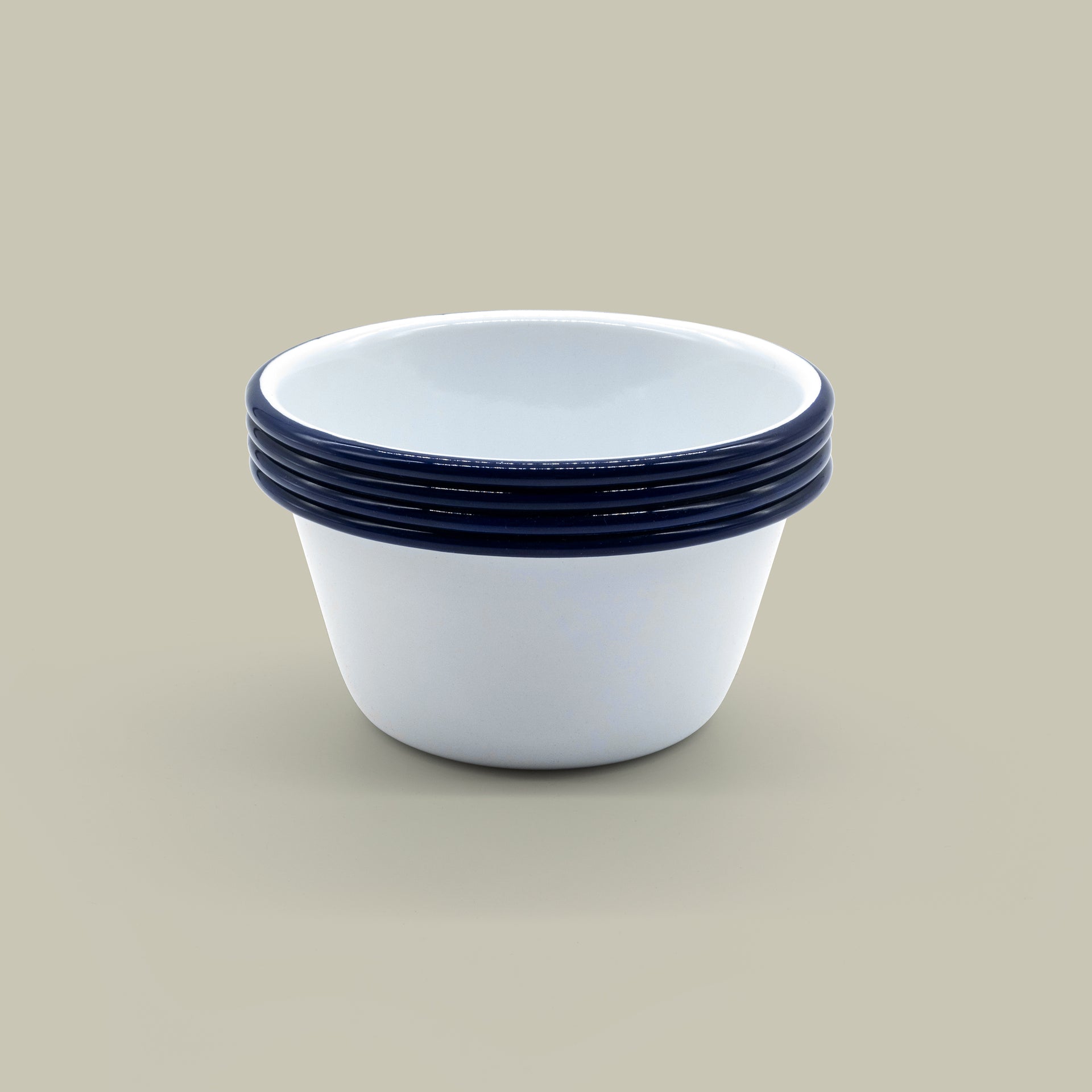 falcon 12cm Bowls - White with Blue rim