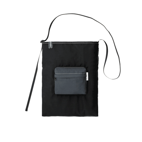 Teflon™ packable shoulder bag in shadow