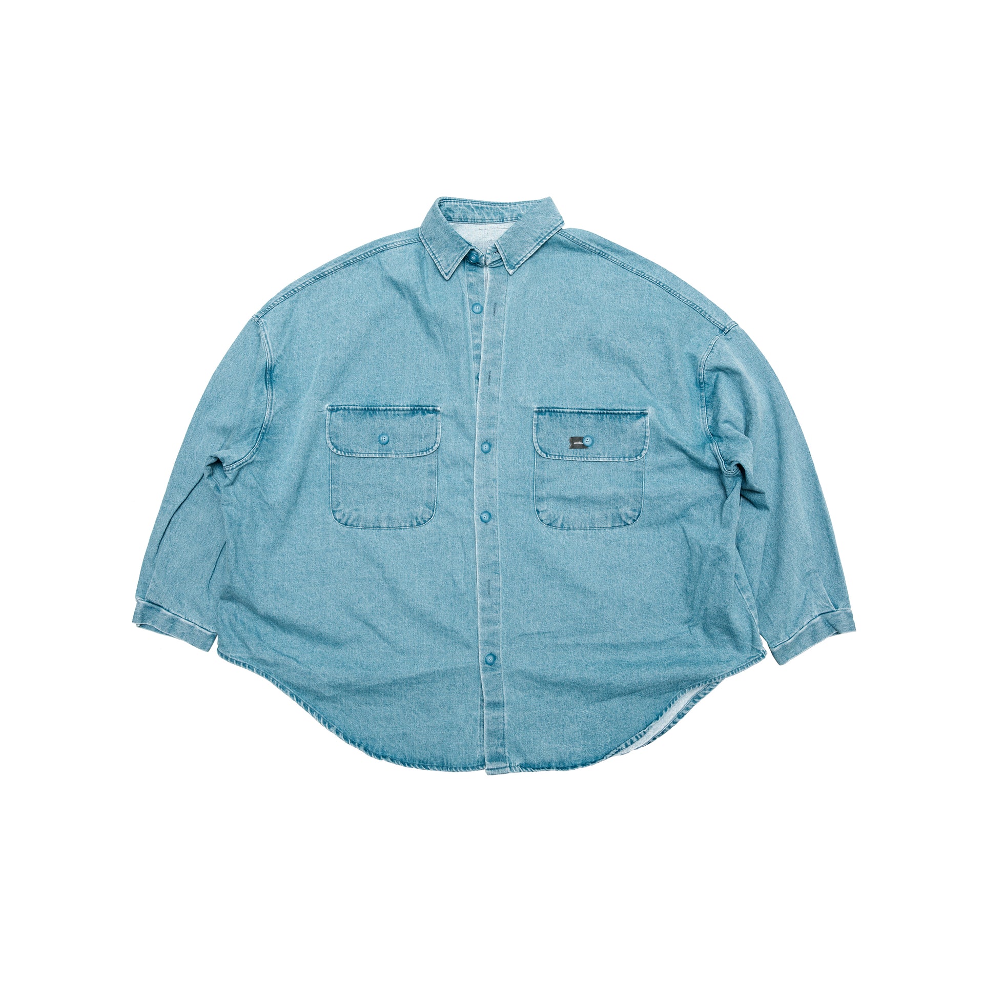 wide denim balloon shirt