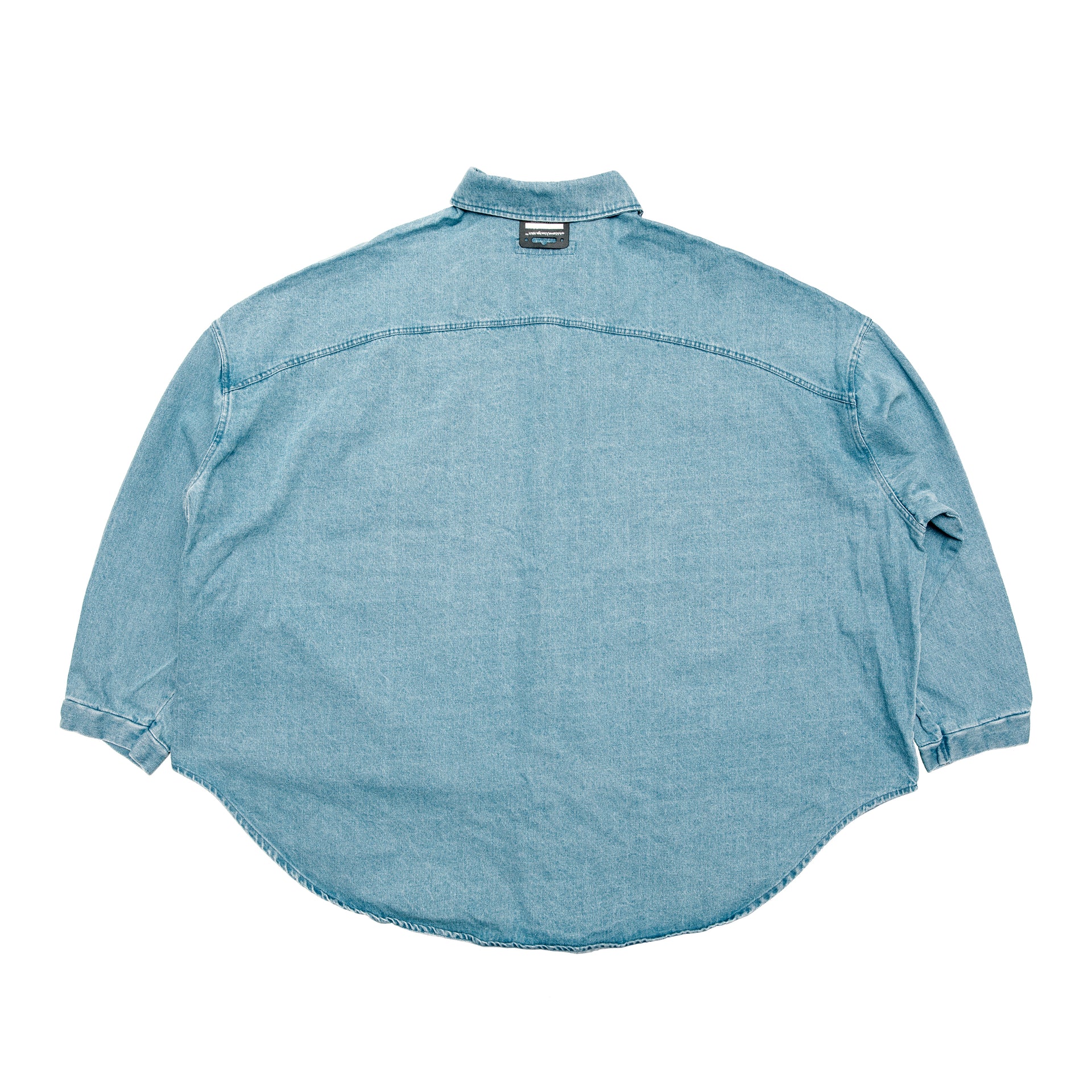 wide denim balloon shirt