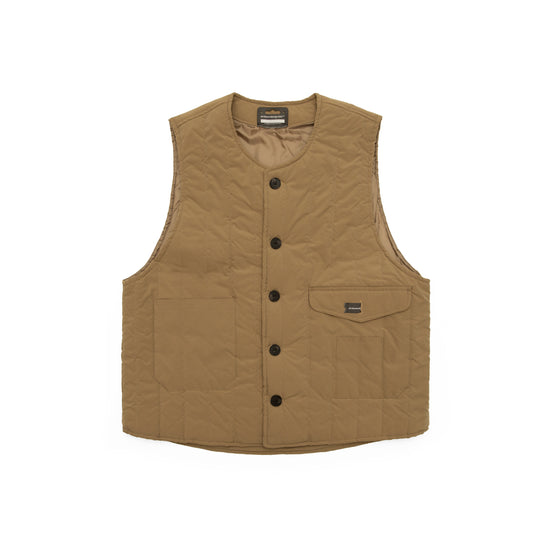 two pocket quilting vest in sand