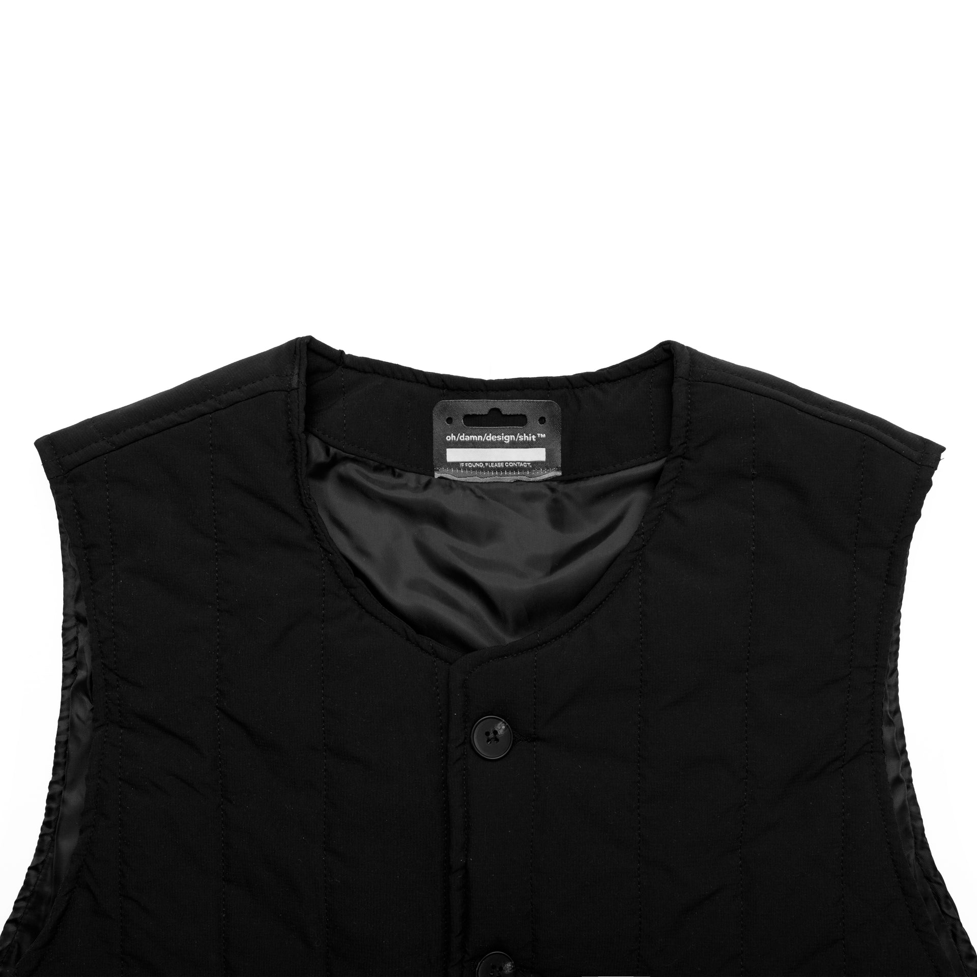 two pocket quilting vest in black